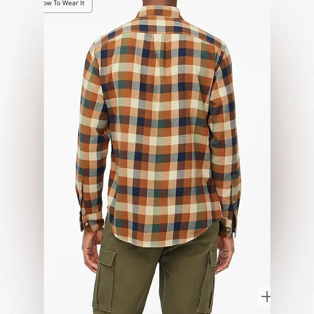 J.Crew Classic Gingham Flannel Shirt NWT